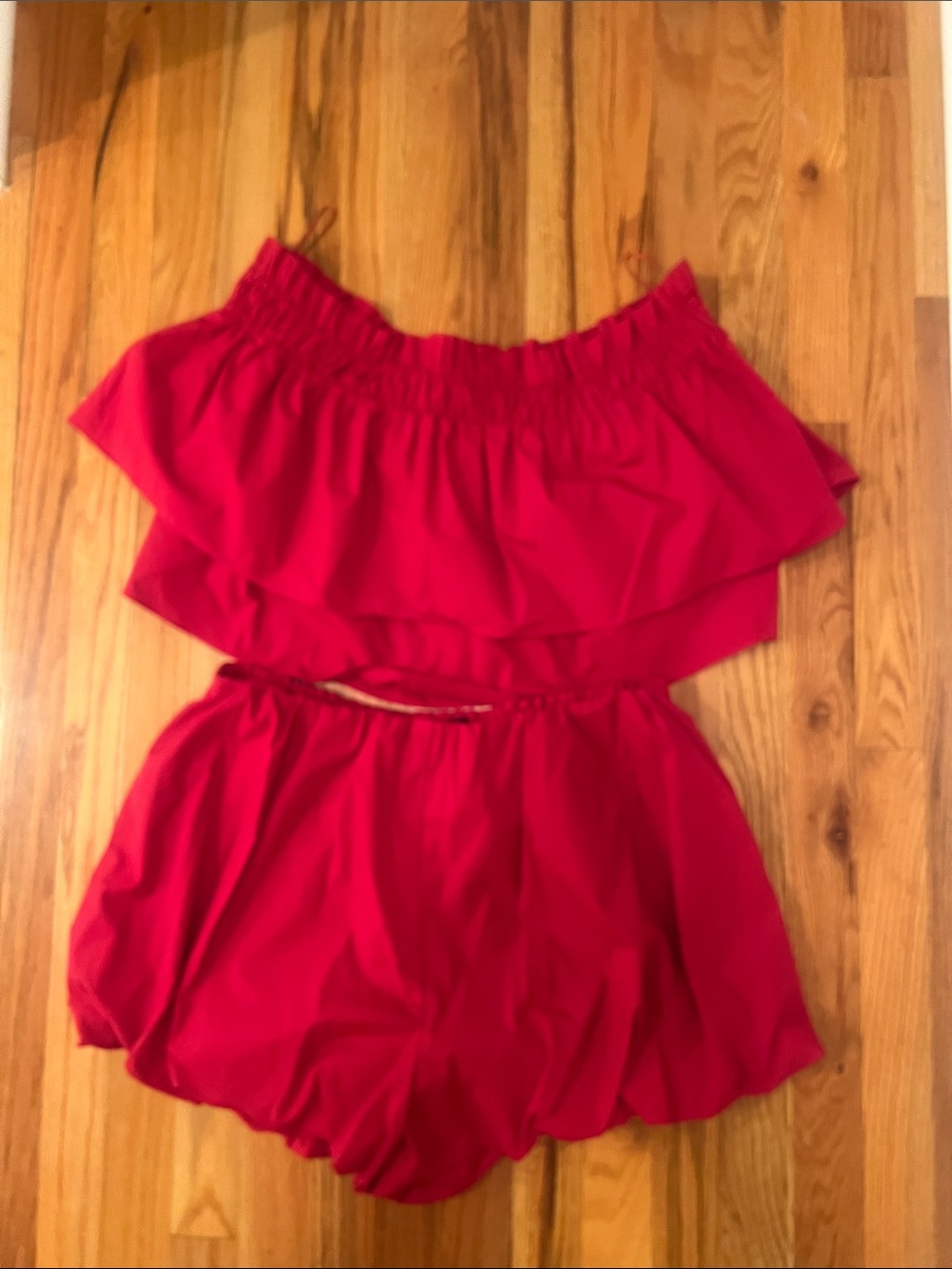 Bellini Red Ruffle Skort Set